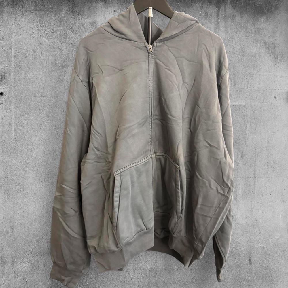 Yeezy gap Dark Gray zip up hoodie in XXL Sun fading